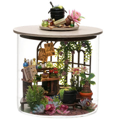 Flever dollhouse exterior during assembly, great for display-ready decorative projects