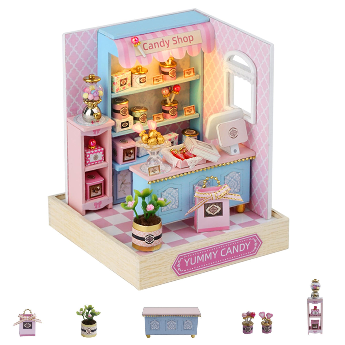 Flever dollhouse miniature house kit viewed for display readiness