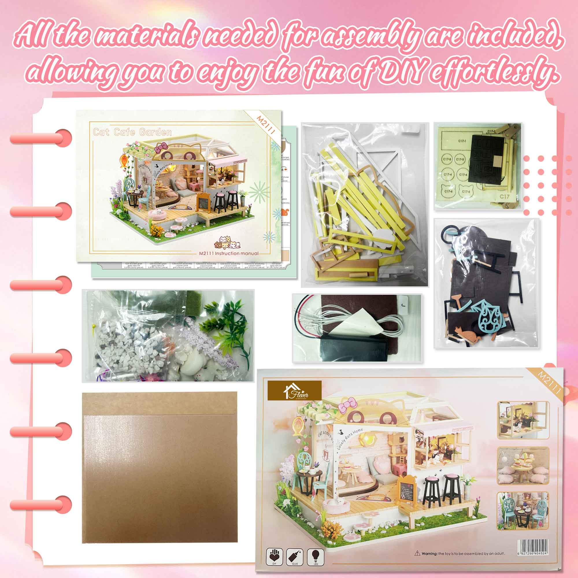 Flever dollhouse kit English manual guides clear steps.