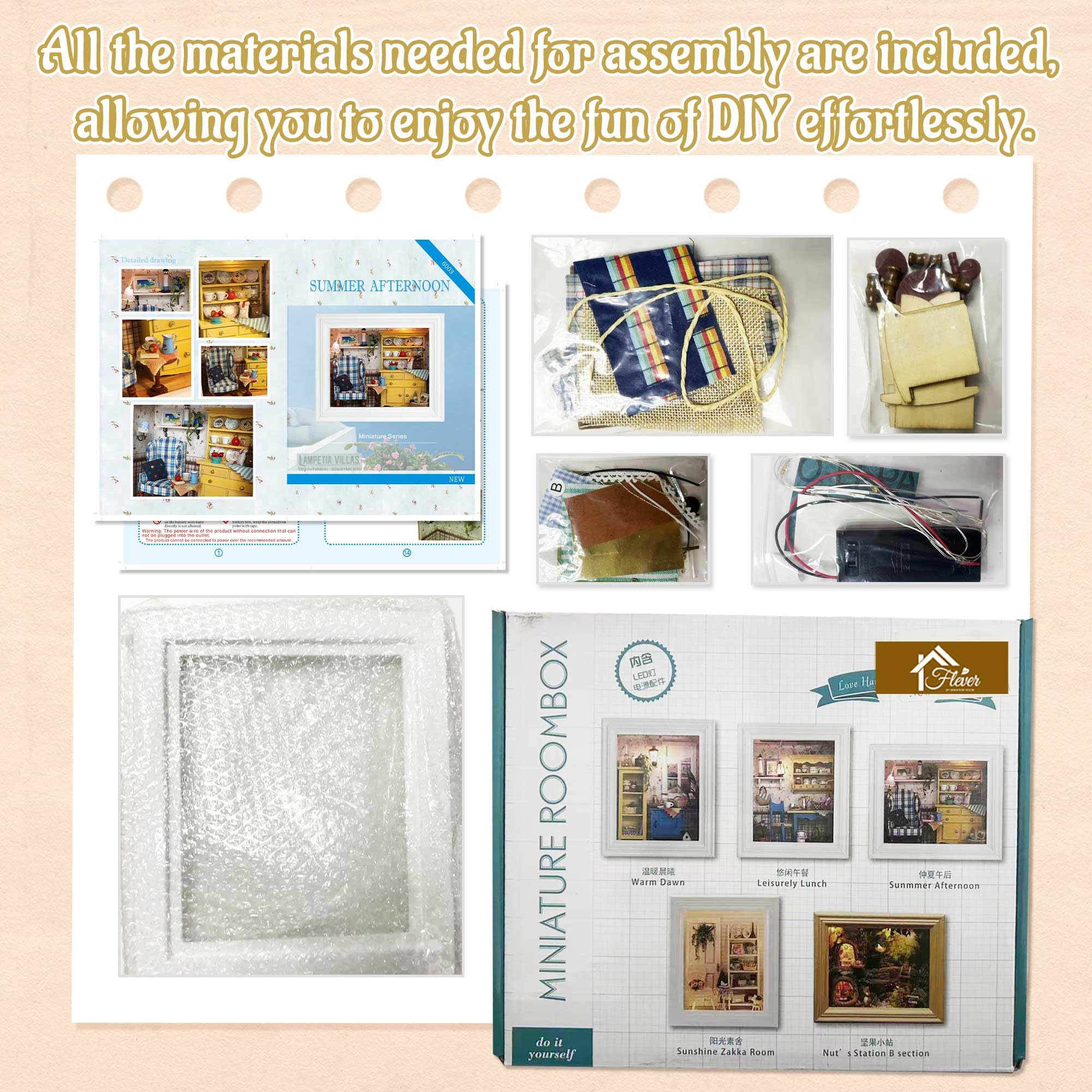 Flever finished room from the dollhouse miniature kit showcasing detailed furniture.