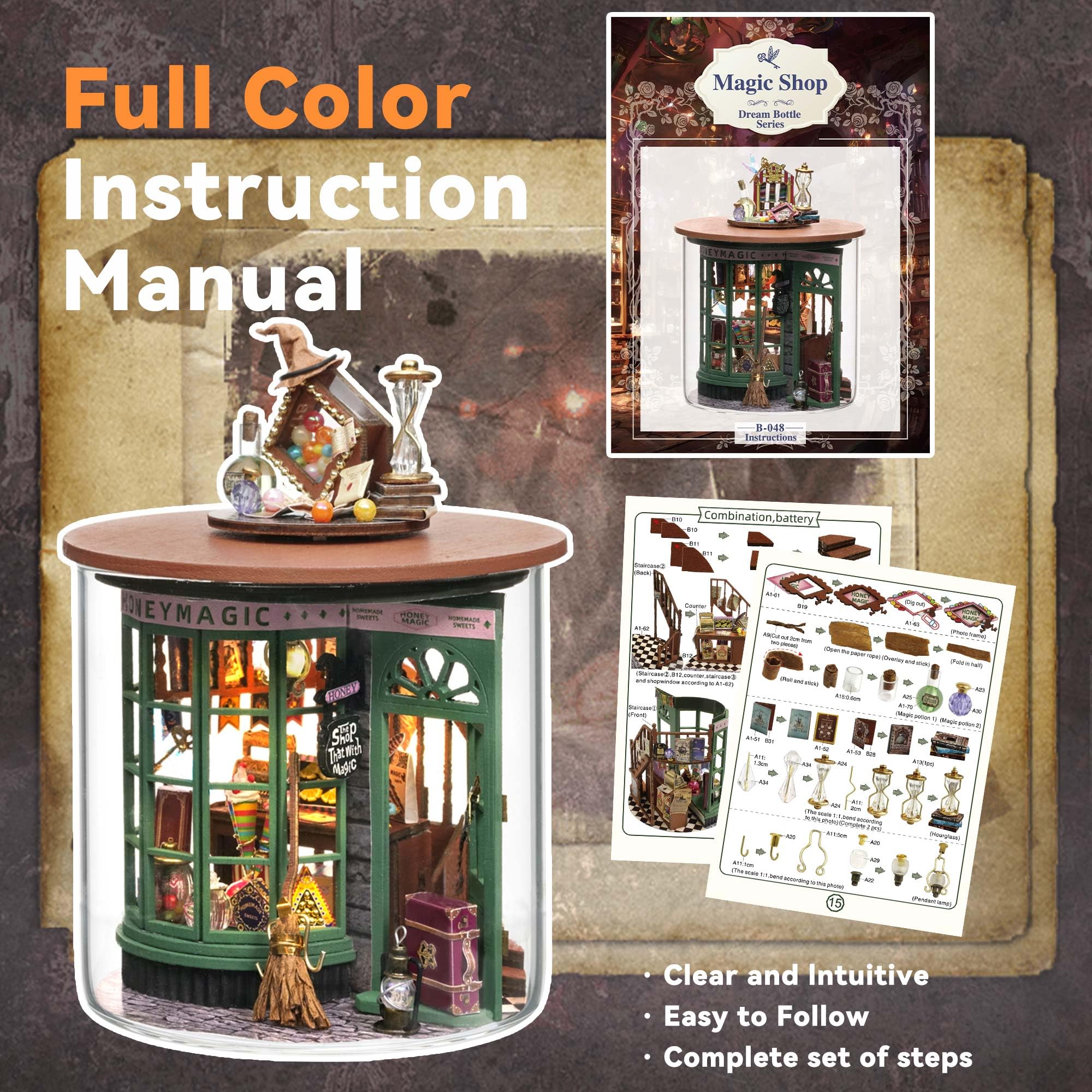 Flever dollhouse kit plexiglass dust cover protects your miniature.