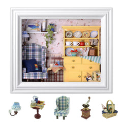 Flever dollhouse miniature kit with unassembled parts for a satisfying hands-on project.