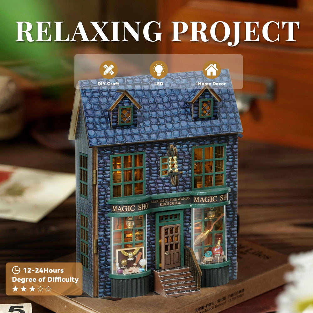 Flever plexiglass dust cover protects tiny interiors during display.