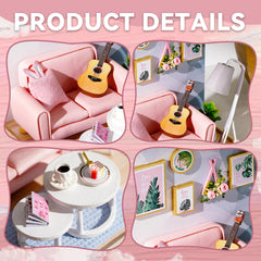Tea time accessories inside the Flever dollhouse.