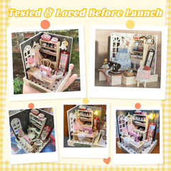 Flever Dollhouse toolkit included supports precise craftwork.
