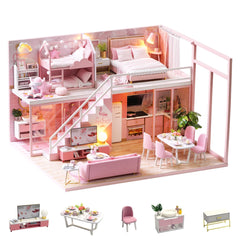 Flever dollhouse wooden house-structure for a detailed miniature display