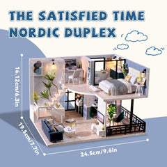 Flever wooden DIY House Kit furniture pieces that bring the tiny rooms to life.