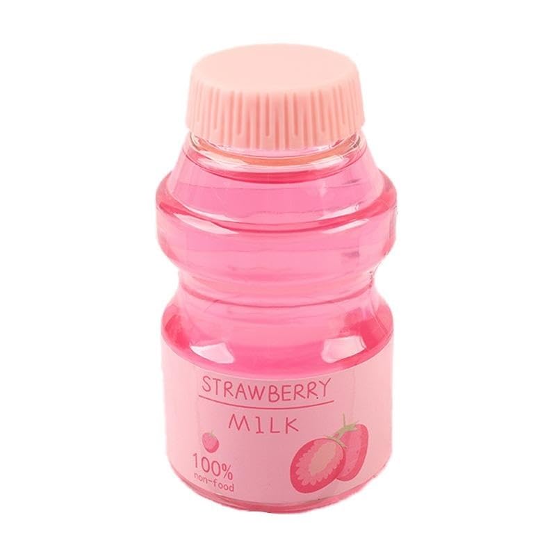 FlipNEX Clear Strawberry Jelly Slime shows glossy elasticity for satisfying stretches and bubble pops.