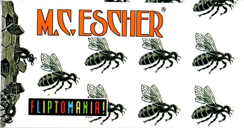 Fliptomania M.C. Escher Flipbook cover showing metamorphosis art for tactile viewing.