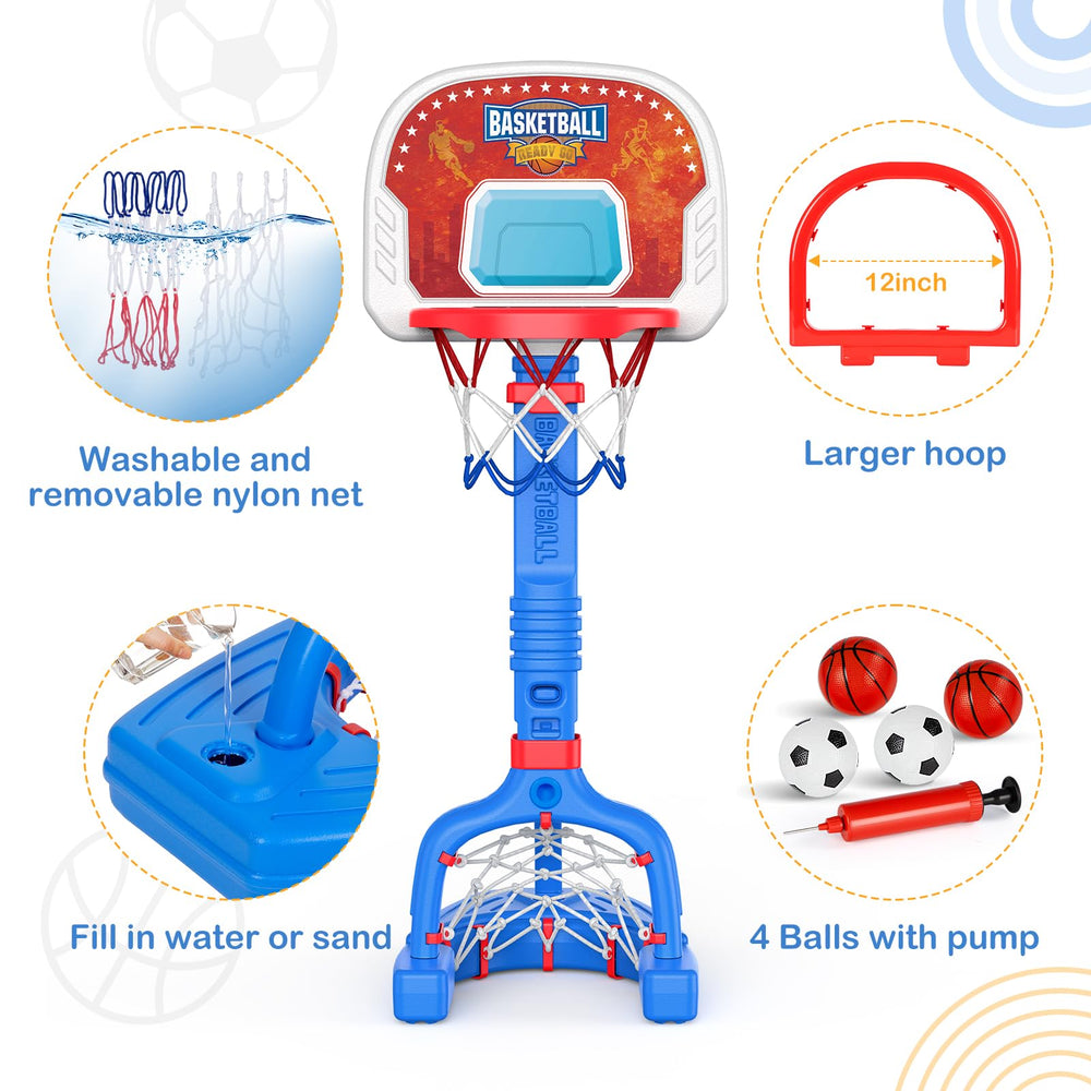 FLMAQE includes balls and pump for convenient setup