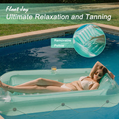 Float Joy Suntan Tub detachable neckrest pillow supports comfortable sunbathing