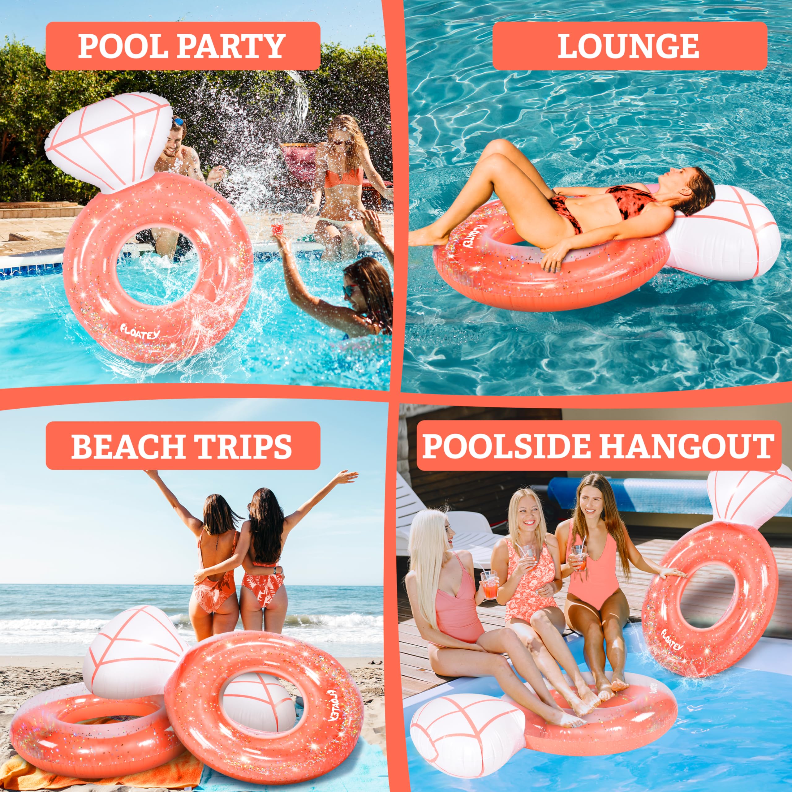 Floatey large party float ideal for poolside celebrations and selfies