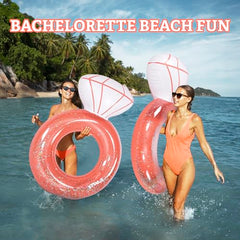 Floatey rose-gold float brings festive charm to any water party