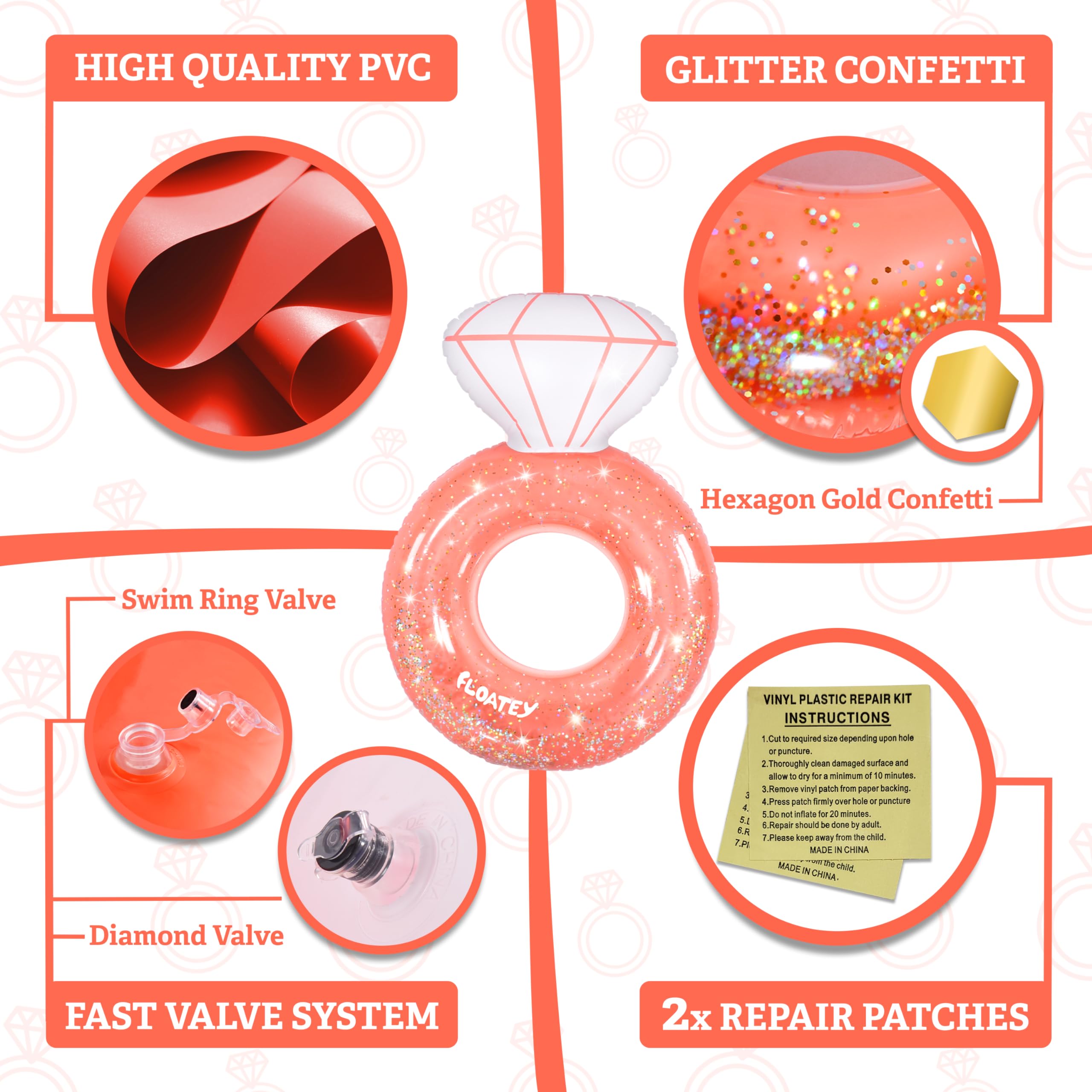 Floatey sparkling hexagon glitter inside adds shimmering detail