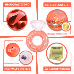 Floatey sparkling hexagon glitter inside adds shimmering detail