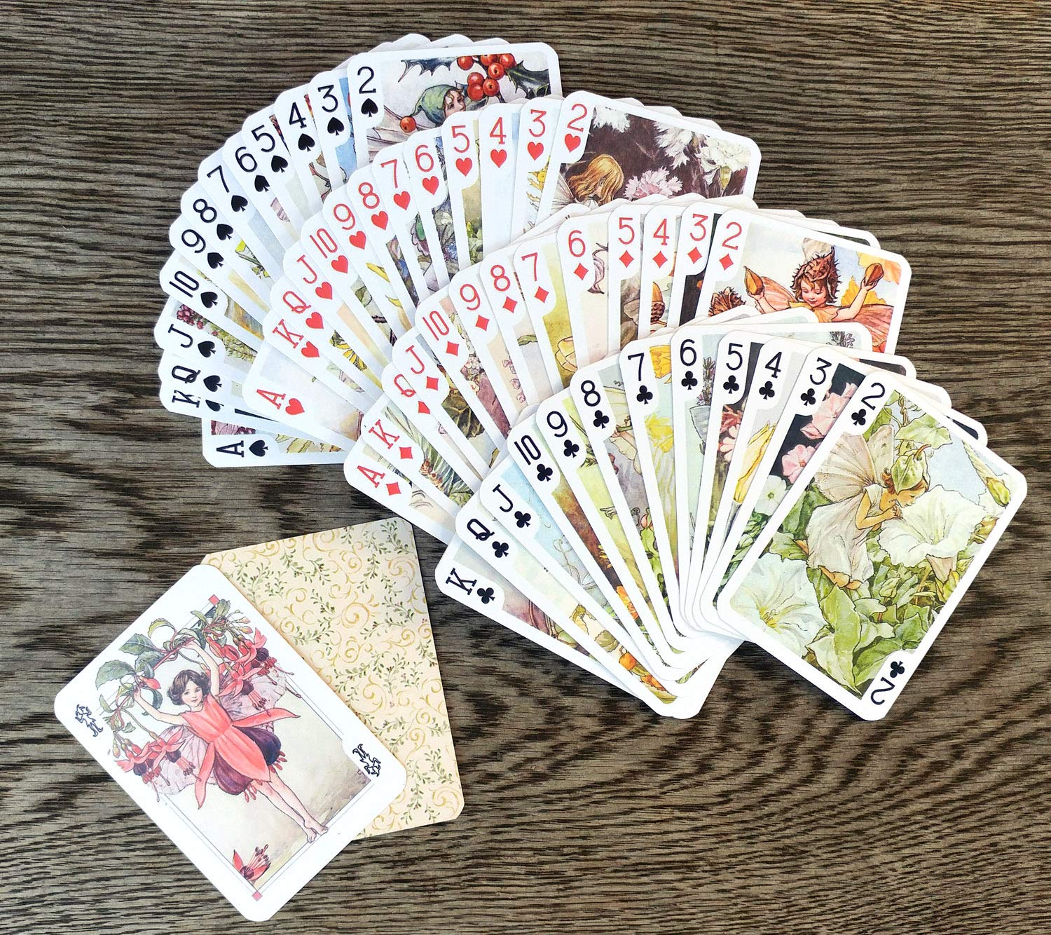 FLONZGIFT Flower Fairy cards thick gloss stock for durable, premium-feel gameplay.