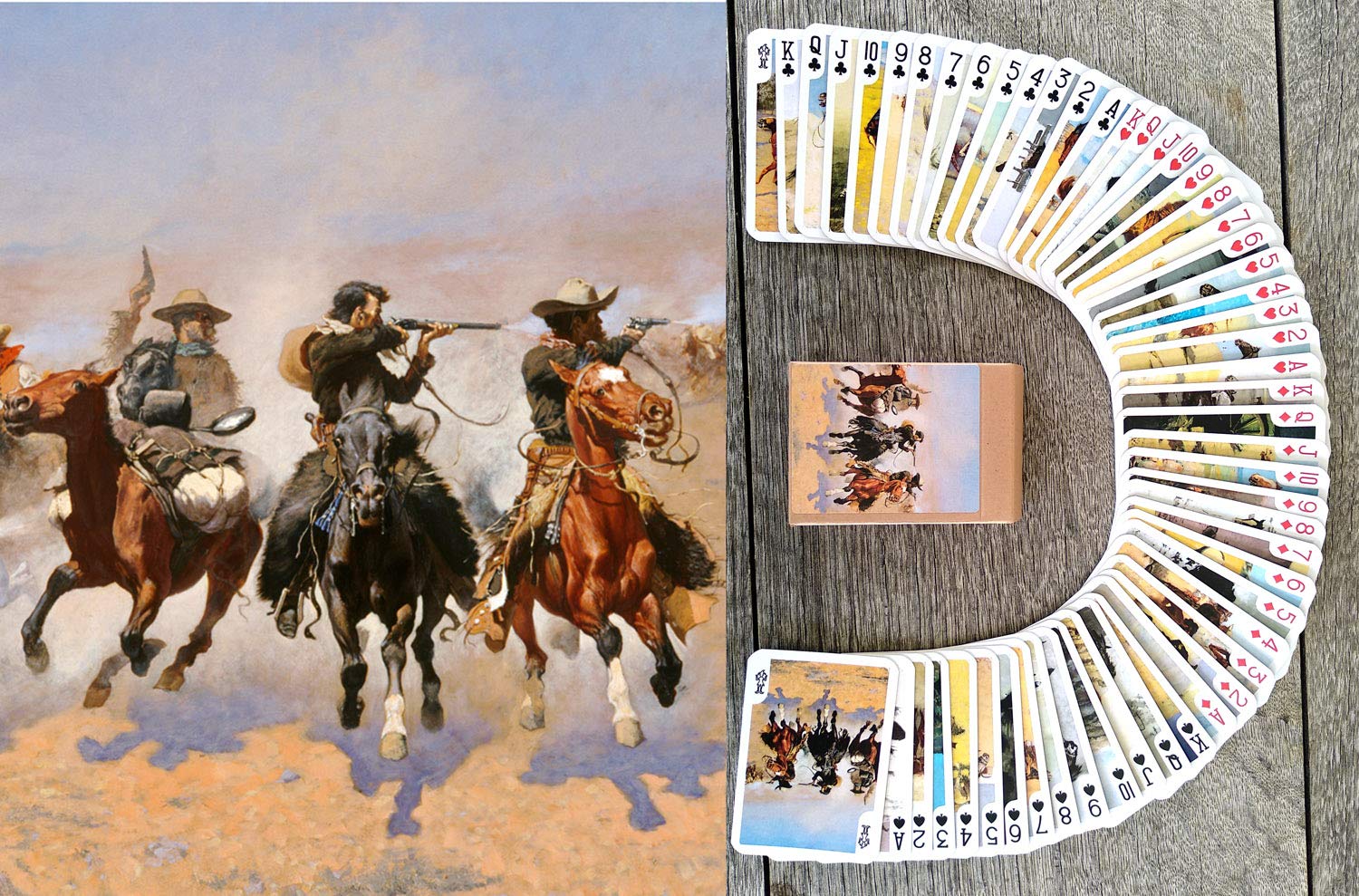 FLONZGIFT Wild West poker deck with 54 cards and unique inner art.