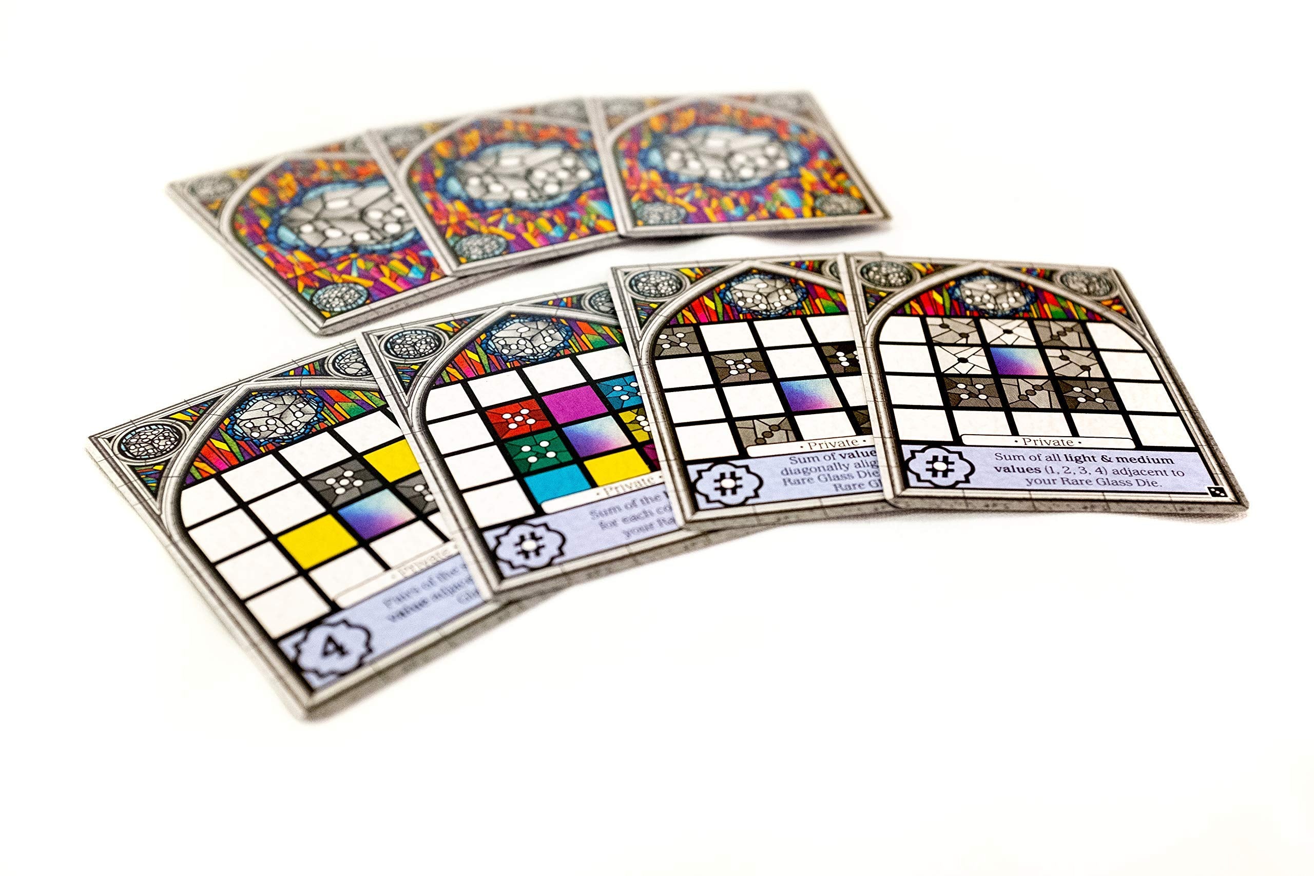 Floodgate Games Sagrada: Passion Expansion artwork enriches table presence with vivid glass-inspired visuals.