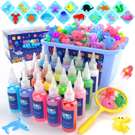 Flooyes Magic Gel Water Pets Elf Kit cover art showing vibrant, inviting creative play