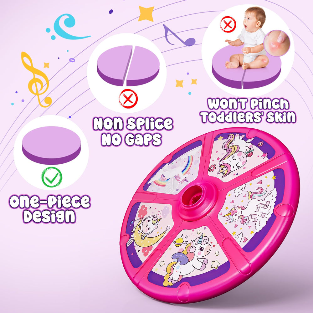 Flooyes sit-and-spin provides sturdy seat and balanced rotation for safe fun
