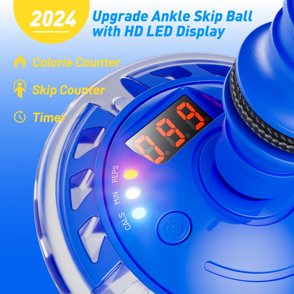 Close-up of Flooyes skip ball illuminated wheels for vibrant night fun.