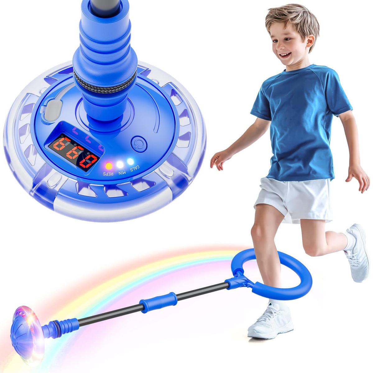 Flooyes skip ball with LED counter displays jumps and calories.