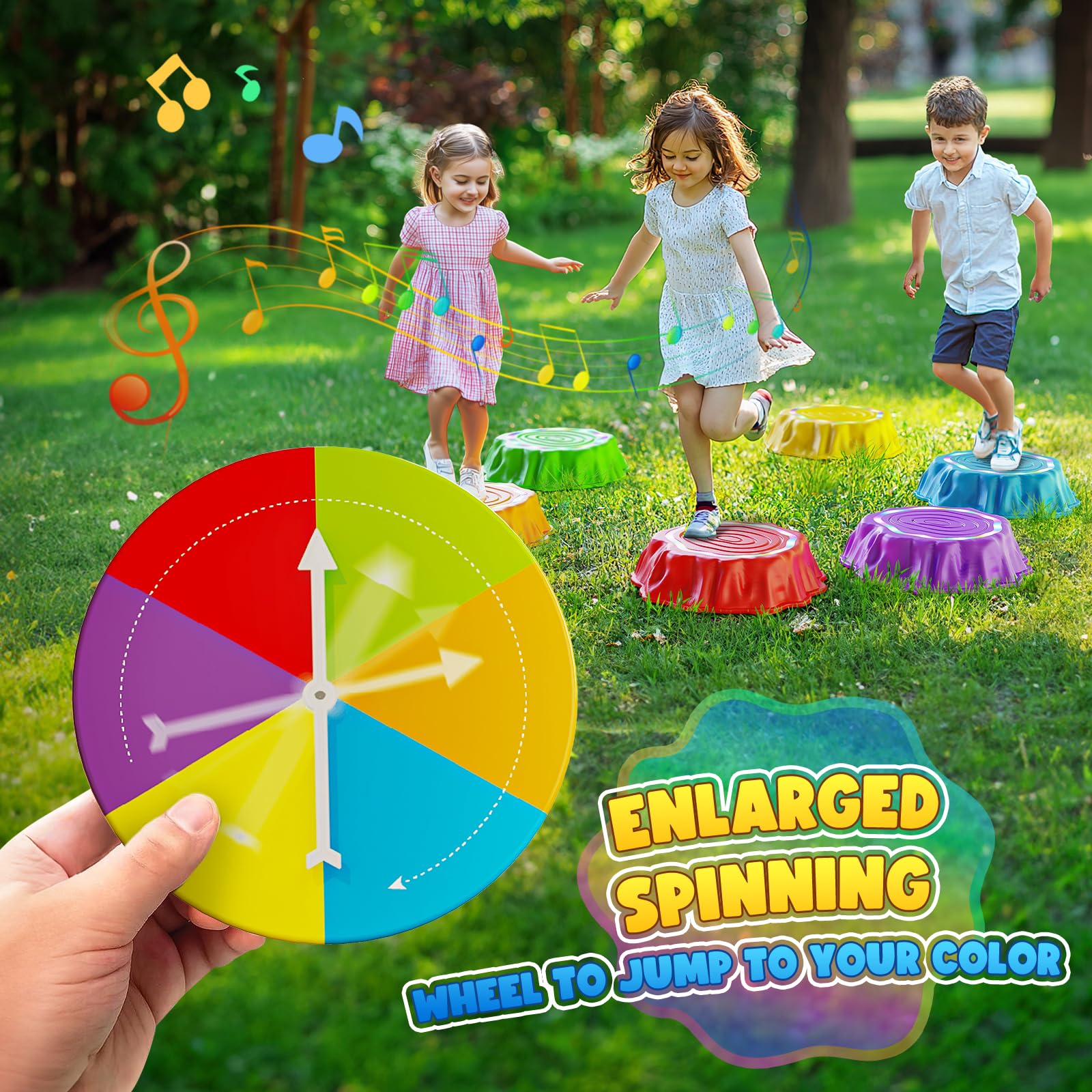 Flooyes stepping stones aiding balance training for kids