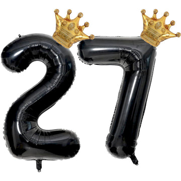 Florisland 40-inch black 27 balloon for bold birthday decor and photo-ready moments.