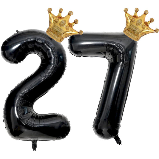 Florisland 40-inch black 27 balloon for bold birthday decor and photo-ready moments.