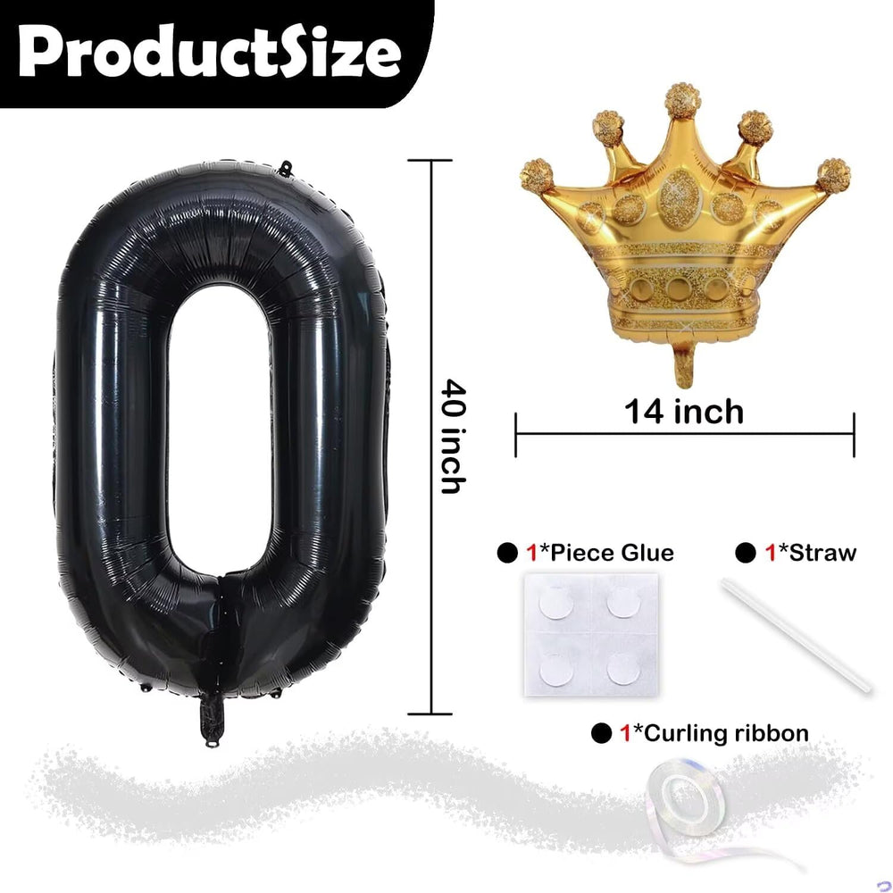 Florisland black gold crown 27 balloon adds regal charm to any 27th birthday.