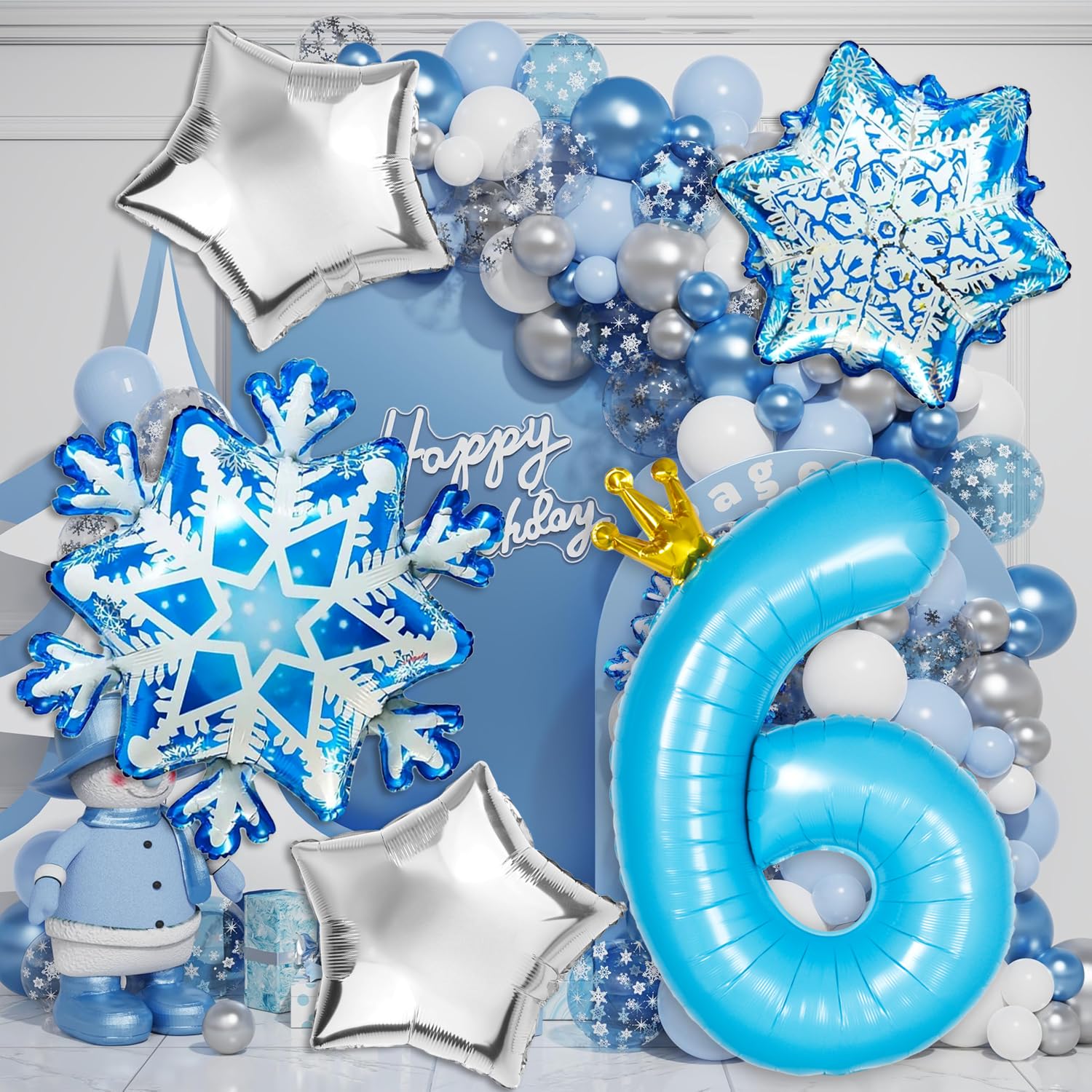 Florisland Elsa crown balloon creates a regal centerpiece for Frozen celebrations