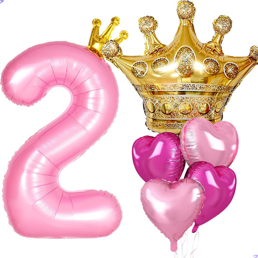 Florisland Princess 2nd Birthday 40-inch crown balloon for standout photos