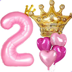 Florisland Princess 2nd Birthday 40-inch crown balloon for standout photos