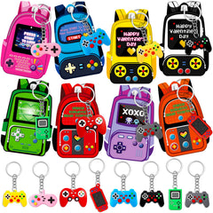FlorWave Valentines cards with video game keychains for kids' gift exchanges