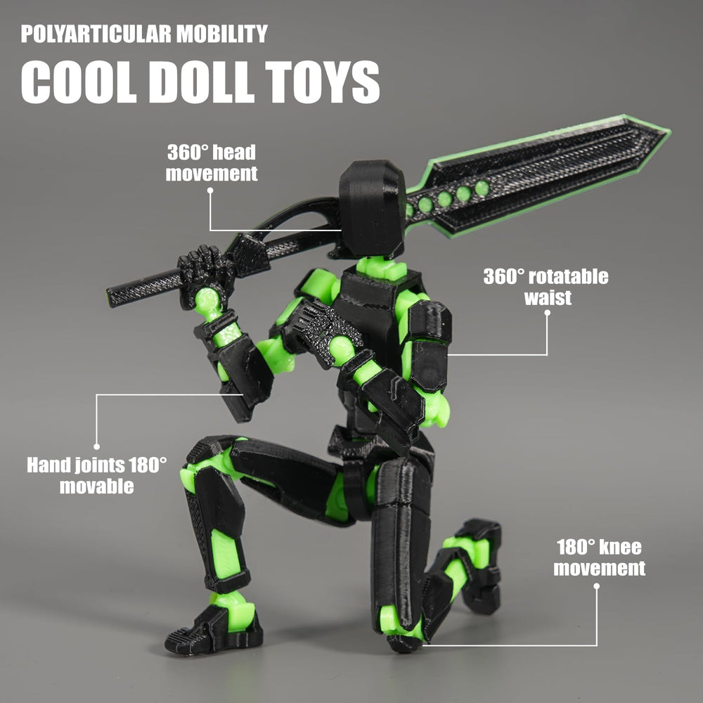 Eco-conscious packaging for Flsuntlyu T13 action figure set in green