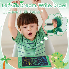 Children using FLUESTON tablet during car ride for quiet drawing