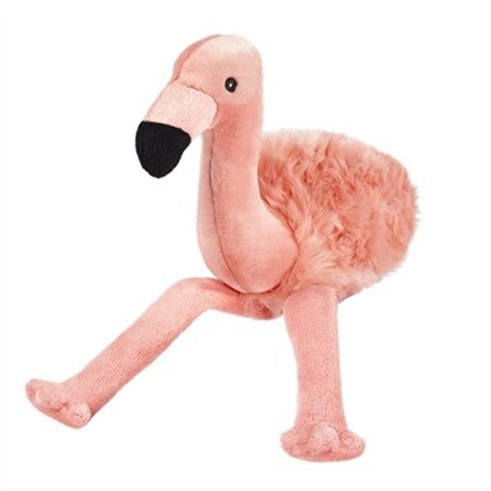 Fluff & Tuff Flamingo Lola dog toy; plush and durable for toss and cuddle play.