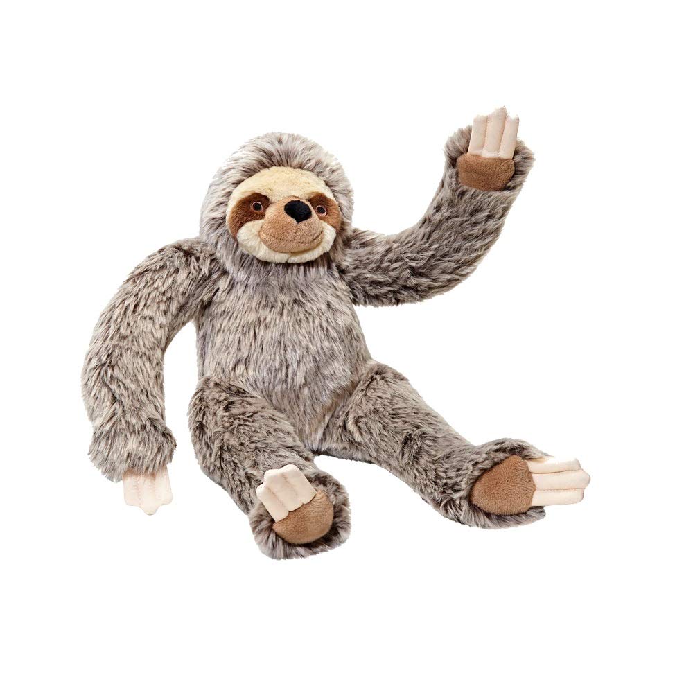 Fluff & Tuff Tico Sloth Toy, 15-inch plush for tugging and cuddling.