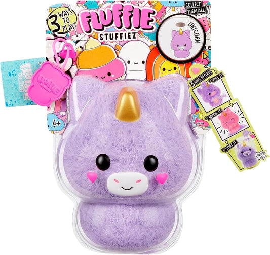 Fluffie Stuffiez unicorn small collectible in plush detail, a charming desk companion for imaginative play.