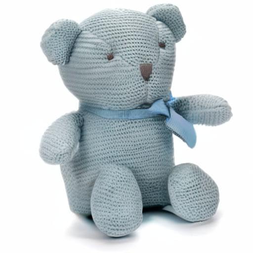 FLUFFYFUN age-0+ blue teddy bear safe for newborns and toddlers