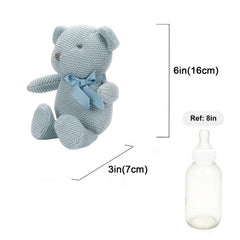 FLUFFYFUN blue teddy bear outer fabric made of organic cotton
