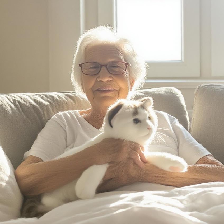 FLUFFYFUN gift plush cat offers comforting companionship for relaxation