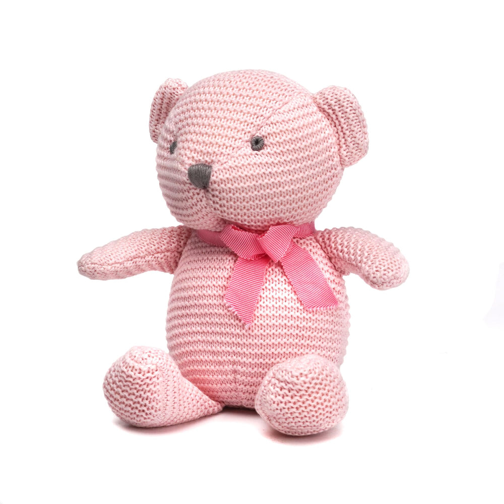 FluffyFun grey teddy bear plush with gentle expression and compact size.