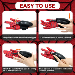 Flustime Spider Web Shooter 3.0 retract button for quick, knot-free resets.