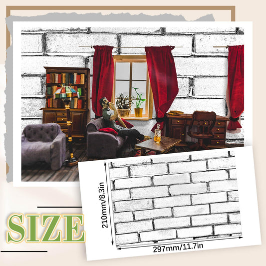 Flutesan retro white dollhouse flooring texture with brick-like realism