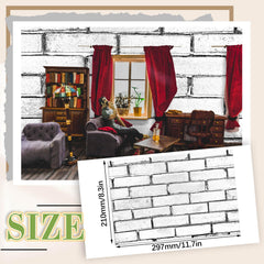 Flutesan retro white dollhouse flooring texture with brick-like realism