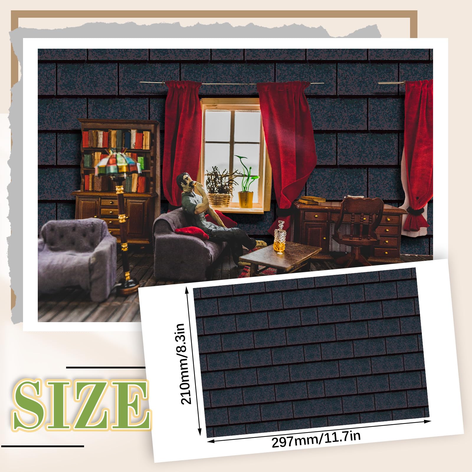 Flutesan dollhouse flooring self-adhesive for quick customization