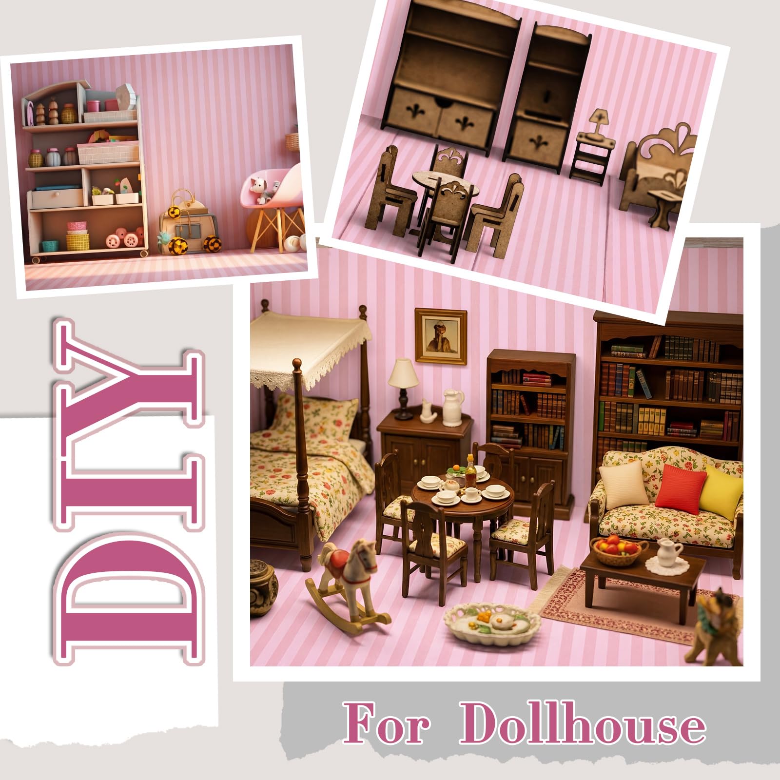 Flutesan dollhouse installation with peel-and-stick backing.