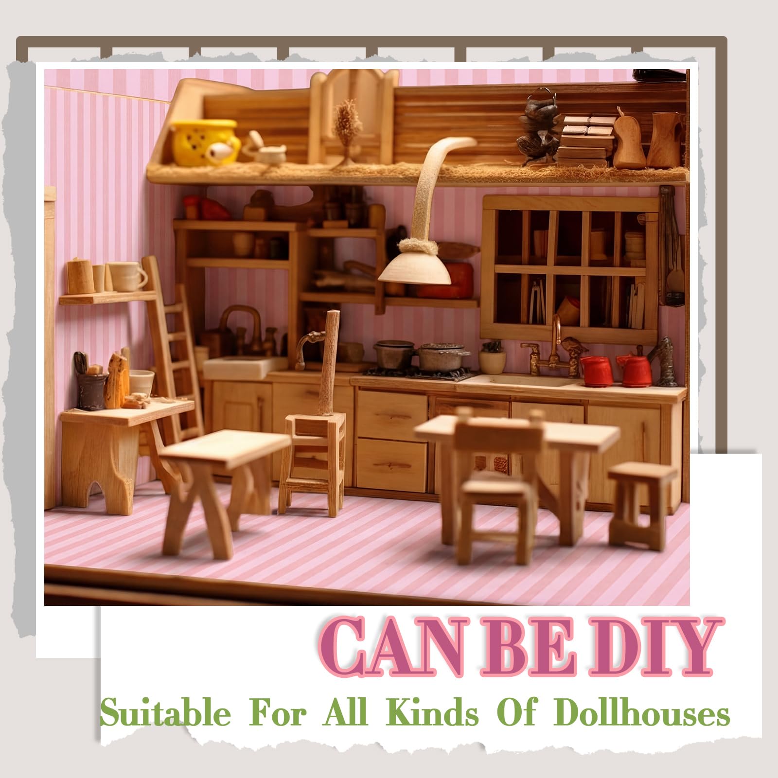 Flutesan dollhouse wallpaper cut and trim—easy to fit.