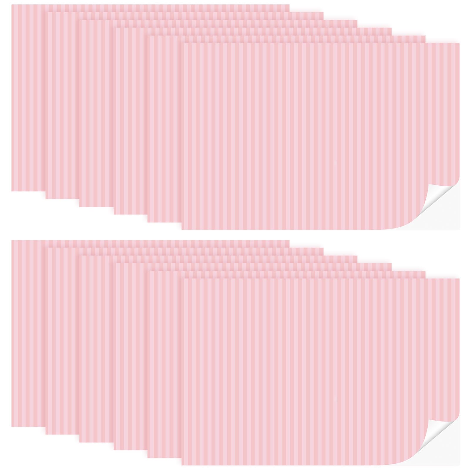 Flutesan dollhouse wallpaper pink stripes—12 sheets for large, easy-to-update designs.